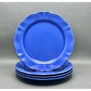 Vintage Varages France “Luberon” Hand Made Cobalt Blue Ceramic Dinner Plates